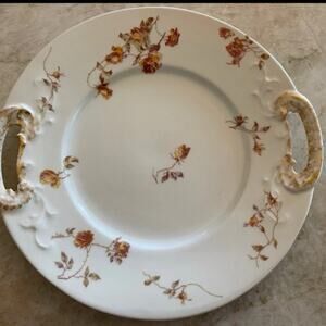 J. Pouyat Limoges porcelain serving plate floral